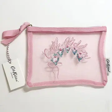 캐스 키드슨 메쉬 파우치 Ribbon Floral 핑크