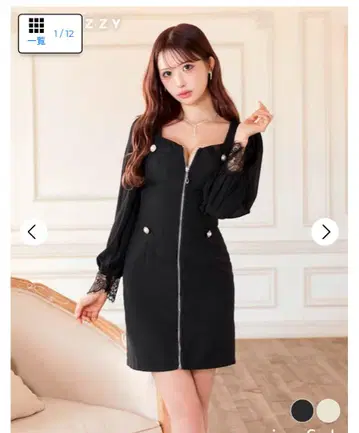 블랙 지퍼 드레스