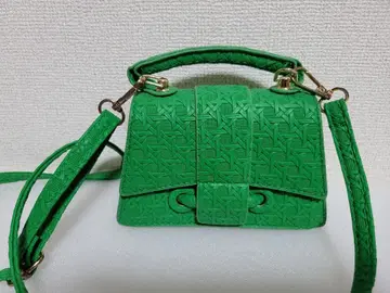 여성용 그린 엠보싱 가공 숄더백 핸드백