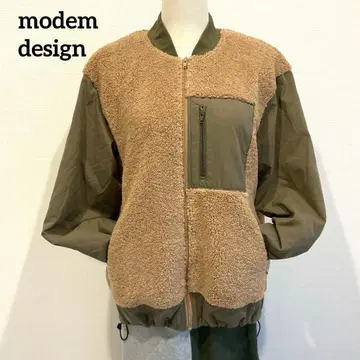 modem design 보아 x 나일론 절개 블루종 카키 x 베이지