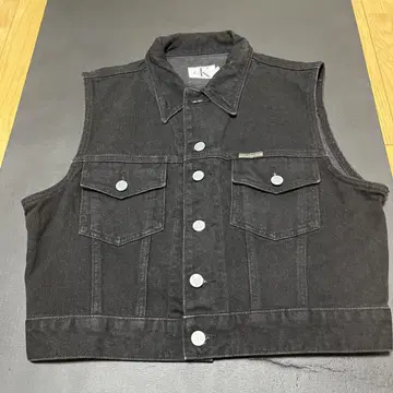 calvin klein 블랙 데님 베스트 USA 캘빈클라인 블랙