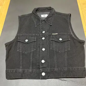 calvin klein 블랙 데님 베스트 USA 캘빈클라인 블랙