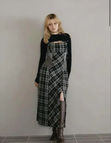 Nadia check long dress