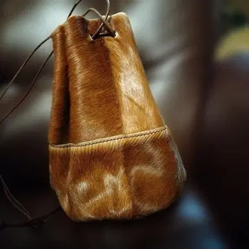 새상품급 ARTS&CRAFT 복조리 호스 가죽 백 송치 브라운