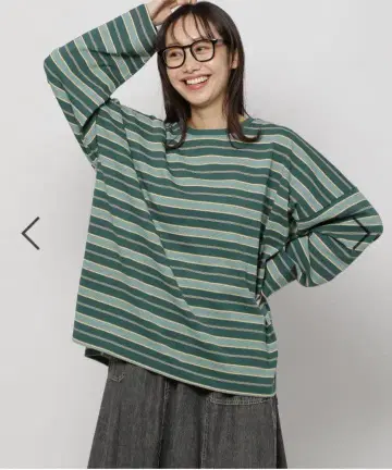 니코앤드 COLOR 마이스터 롱 TEE 그린 보더 Long