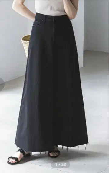 MOTHER/The Circle Maxi Fray 맥시 데님 스커트