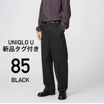 [택 포함 새상품] UNIQLO U 와이드 핏 치노 블랙 85