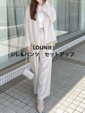 LOUNIE 라메 혼방 트윌 디자인 베스트/셋업