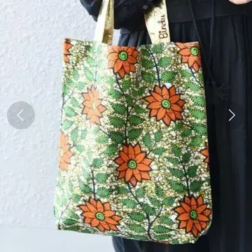 SHIPSany BINDU: BATIK 콤비 토트 꽃무늬 골드 별주