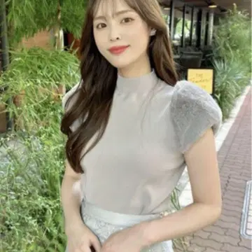 CELFORD 숏 퍼 슬리브 니트 풀오버
