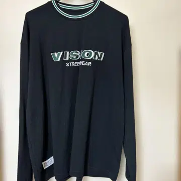 VISION 스트릿웨어 블랙 긴팔 T셔츠
