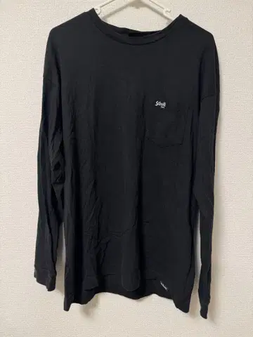 Schott 블랙 긴팔 티셔츠