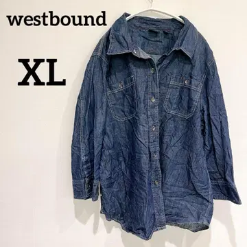 westbound [ XL ] 데님 블루 긴팔 셔츠 오버 사이즈