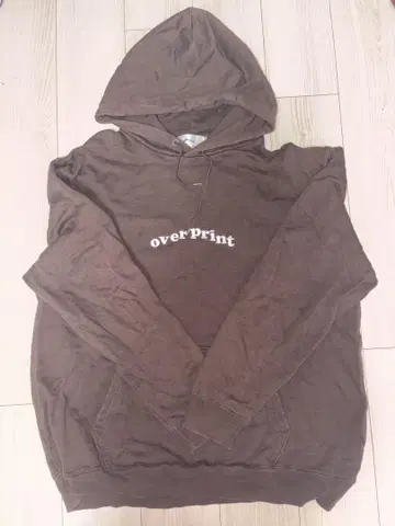 overPrint XL 브라운 후드티 애니메이션 프린트