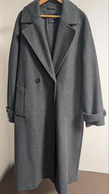 ZARA 더블 브레스트 롱 코트