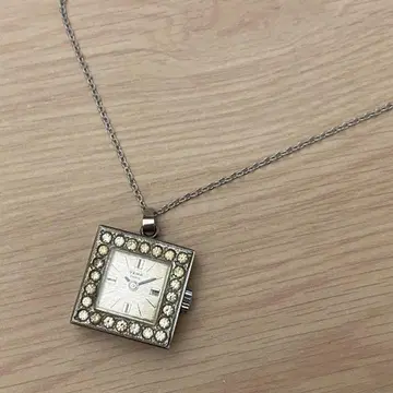 레어 Yema 수동 와인딩 예마 목걸이 워치 스톤 시계 실버