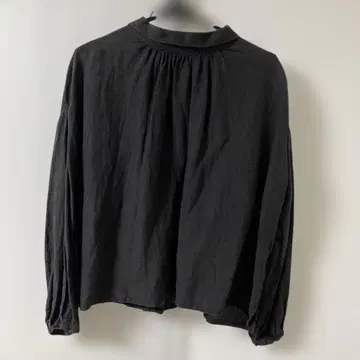 거즈 린넨 블라우스 블랙