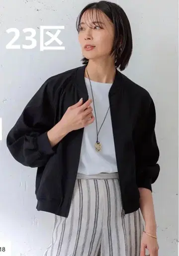 미사용 23구 린넨 레이온 스트레치 블루종 워셔블 블랙