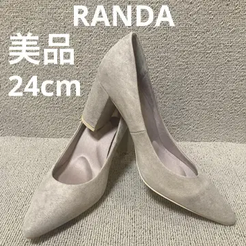 새상품급 24cm RANDA 베이지 스웨이드 느낌 패브릭 펌프스