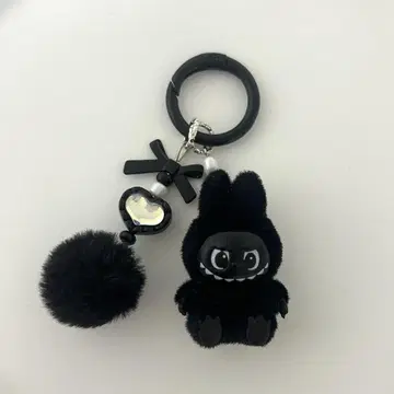 Labubu 키링 키체인 블랙 아프리칸