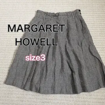 마가렛호웰 린넨 플레어 스커트 그레이 하운드투스