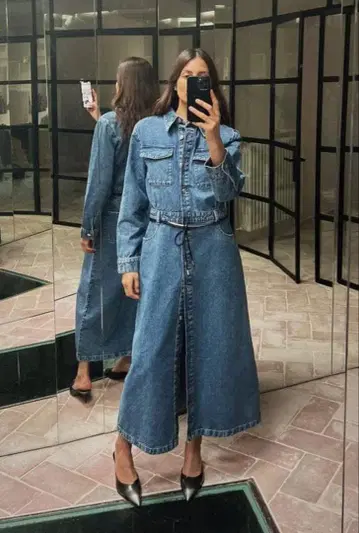 미사용 새상품 ZARA 데님 원피스