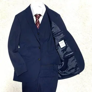 미사용급 쓰리피스 네이비 레미유 수트 셋업