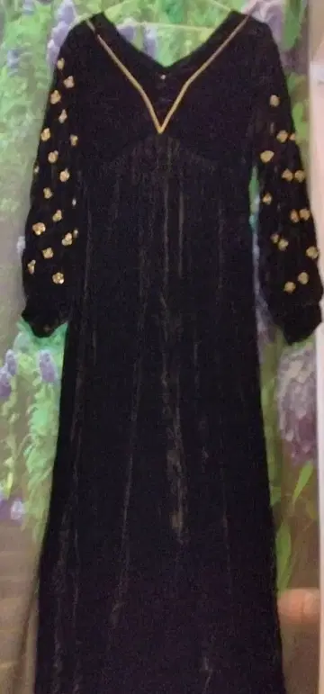 미사용 새상품 누키테파 맥시 원피스 벨벳 드레스