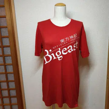 동방신기 Bigeast 반팔 T셔츠 사이즈 L 빨간색 공식 팬클럽