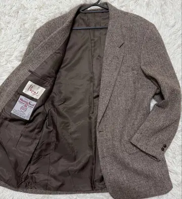 PAPAS 테일러드 자켓 해리스 트위드 호두 단추