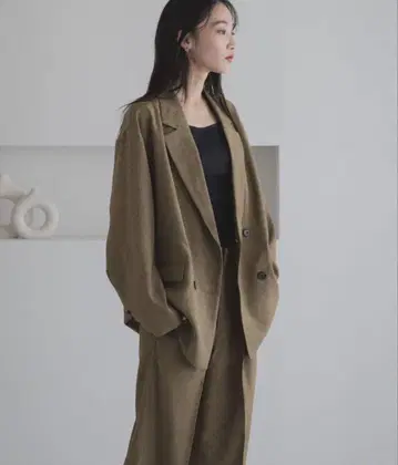 [ 로리즈팜 ] 홉색 더블 자켓 브라운 프리