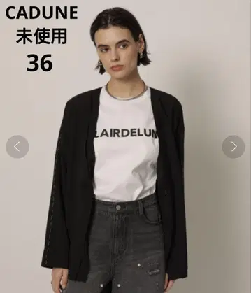 미사용 CADUNE 노카라 자켓 36 블랙