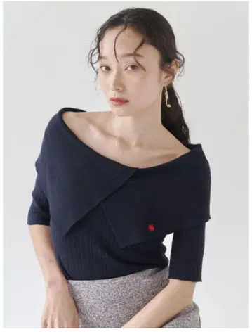 러그문 폴로 콜라보 아지메 컬러 넥 리브 니트 풀오버