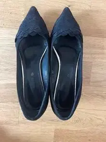 블랙 스웨이드 스틸레토 힐