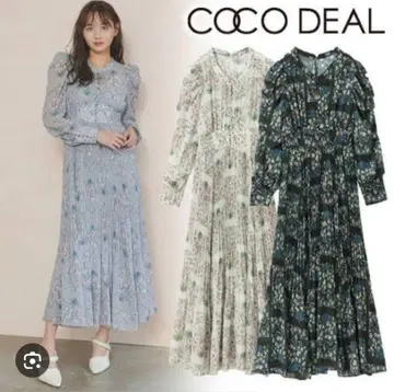 COCODEAL 플라워 프린트 플리츠 원피스
