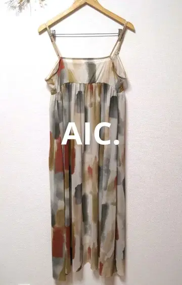 AIC. 에이아이씨 2WAY 흐릿한 프린트 튤 롱 원피스