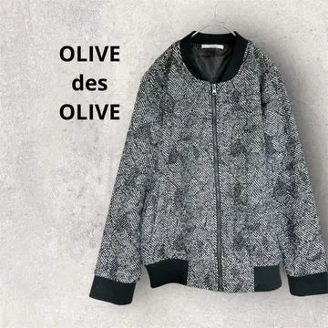 OLIVE des OLIVE 트위드 패턴 집업 자켓