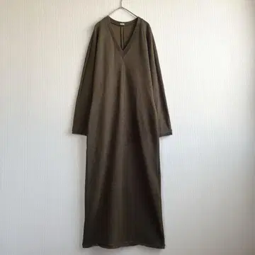 ELIN 롱 원피스 맥시 길이 카키 가을/겨울 여행 루즈핏 에린