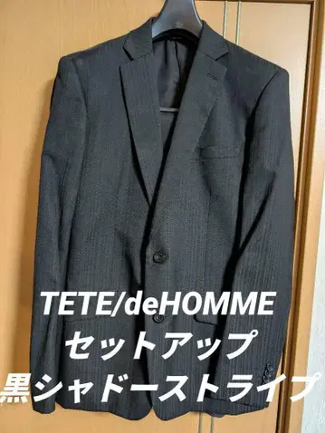 TETE/deHOMME 비즈니스 정장 블랙 섀도우 스트라이프 M 사이즈
