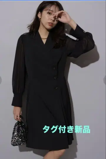 택 포함 새상품 JUSGLITTY 테일러링 미니 원피스