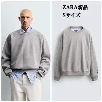 ZARA 챔피온 콜라보 패치 크루넥 맨투맨 셔츠 S 택 포함 새상품