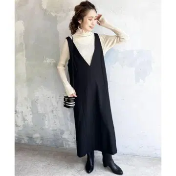 Spick and Span 스무디 더블 크로스 V넥 원피스 38