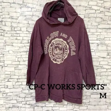 [ CP-C WORKS SPORTS ] 와인 레드 프린트 후드티 M