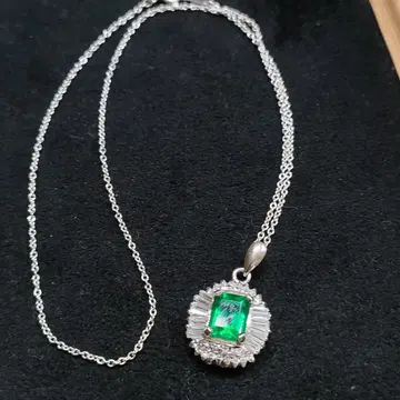 CH19 에메랄드풍 새상품급 925silver 목걸이