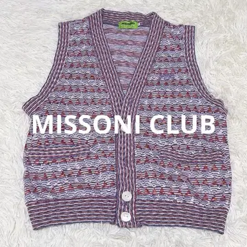 새상품급 MISSONI CLUB 기하학 니트 베스트 올 패턴 이탈리아제