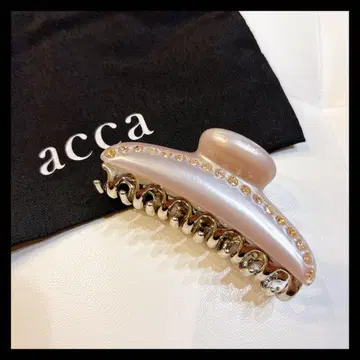 [컨디션 최상] acca 베이지핑크/골드 큐빅 헤어 액세서리