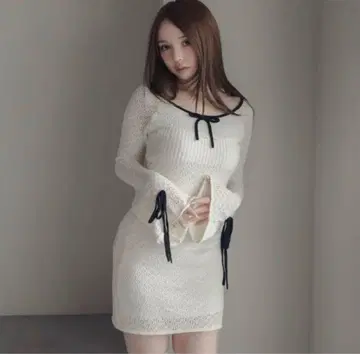 andmary Lily 크로셰 미니 드레스