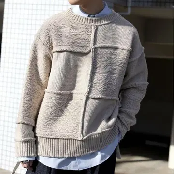 Name. PATCHWORK KNIT SWEATER