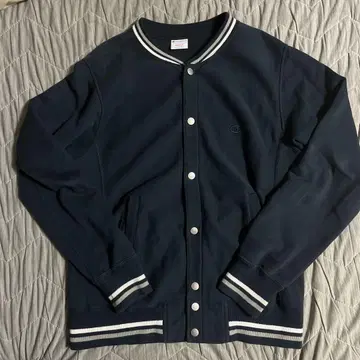 Champion 리버스 위브 자켓 스냅 버튼 자수 라인 리브