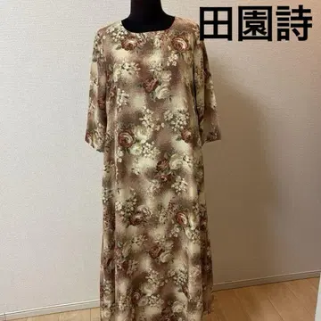 전원시 스트릿 오르간 롱 원피스 꽃무늬 로즈